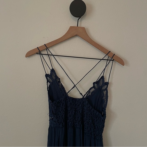 Free People Adella Maxi Slip Dress in Midnight Blue Small - Picture 10 of 13
